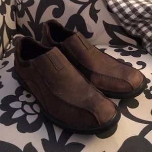 Clark’s leather slip-on shoes